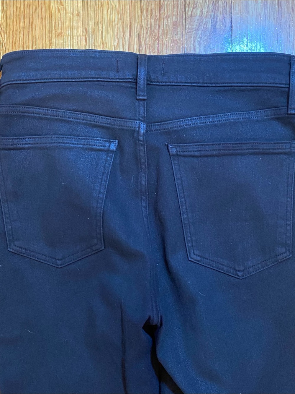 Madewell Mid-Rise Kick Out Crop Jeans in True Black Wash Coated Edition size 28 - Picture 10 of 16